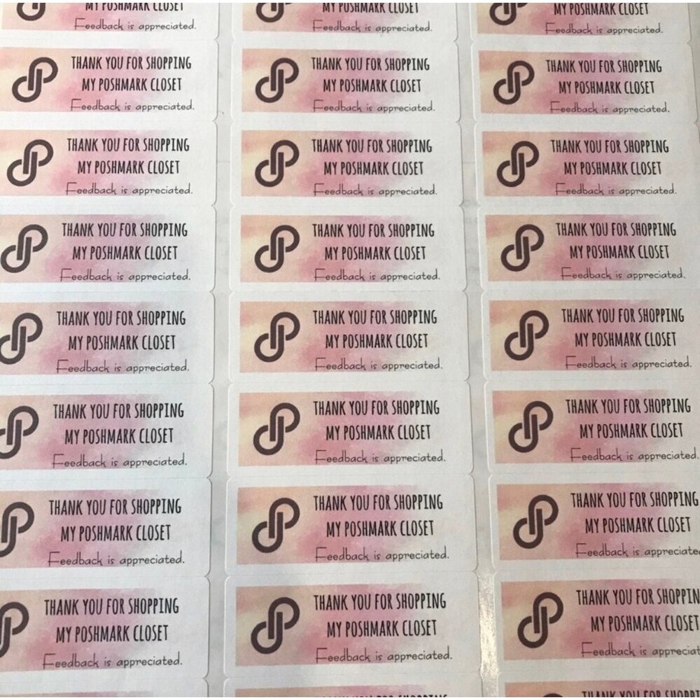 10 pages poshmark thank you stickers